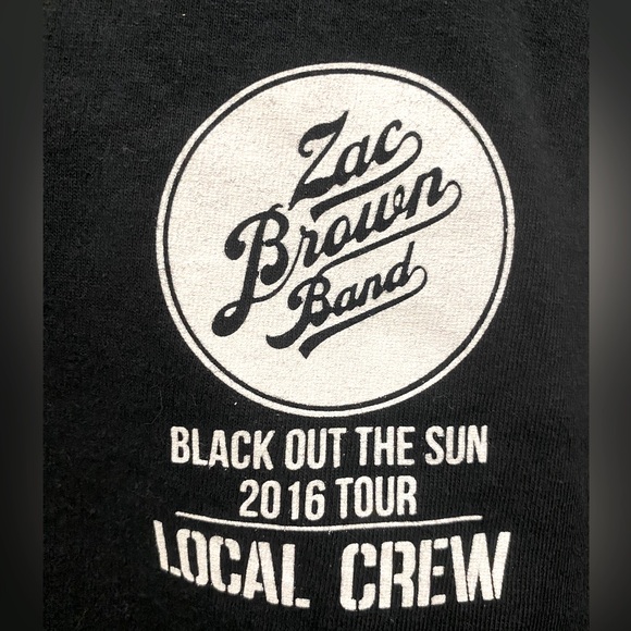 Zac Brown Band “Black Out The Sun Tour” 2016 Local Crew Tee - Picture 3 of 5
